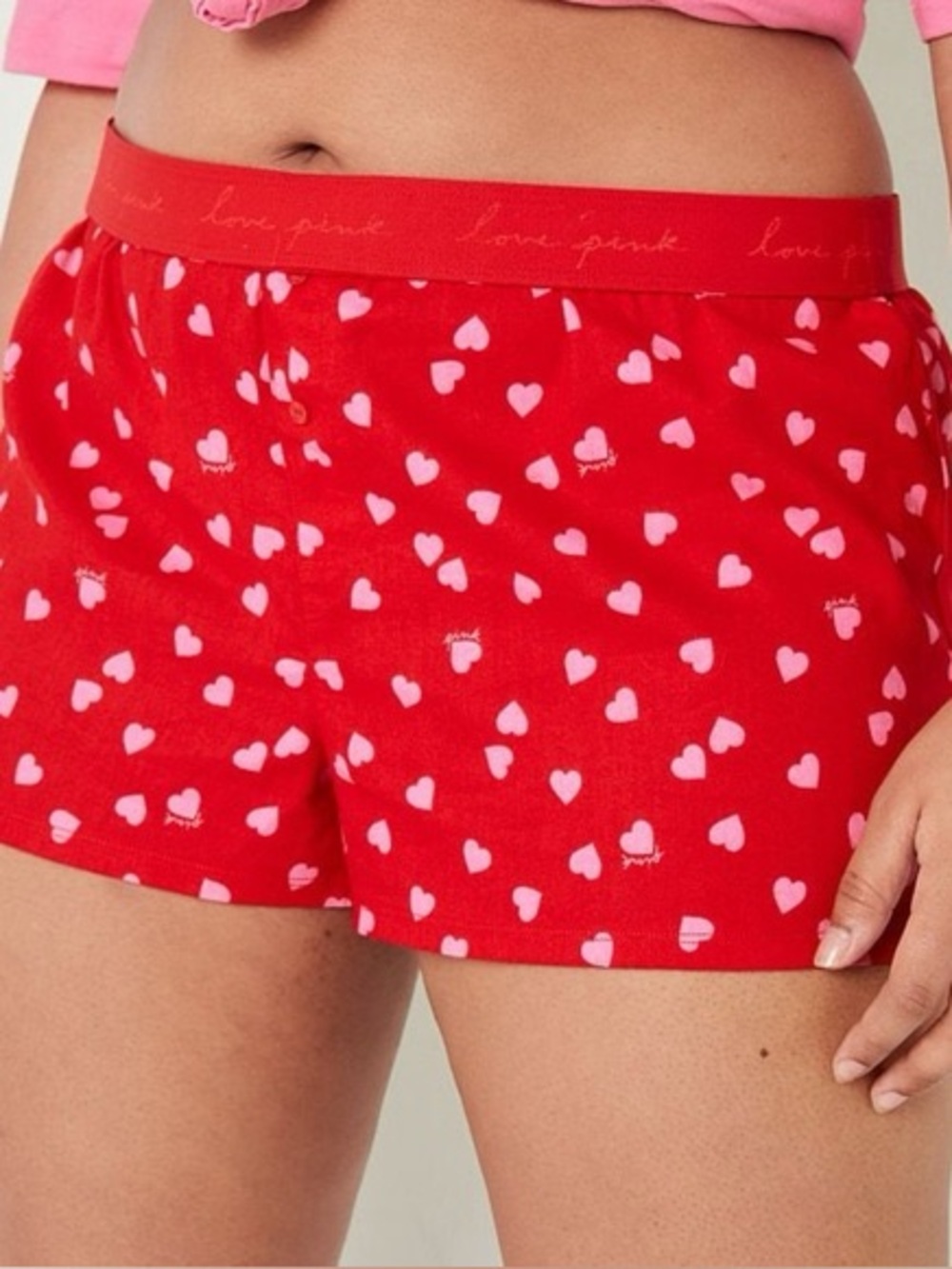 PINK Victoria’s Secret Heart Boxer PJ Shorts